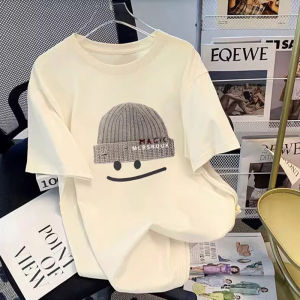 Loose Fit Pure Cotton Short Sleeve T-Shirt NASA Collaborative Style Korean Version Ins Top Five Sleeve Summer Fashion for Teens