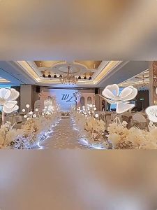 Peony Petals Wedding Props/Road Guide Glowing Wrought Iron Stage Lighting Large Flowers Wedding Props Road leads Light