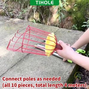 TIHOLE Height Adjustable Multifunction Fruit Picker net Basket Tool Easy Safe Work plucking mango papaya plucker catcher Gardening picking Tools fruit cutter tree Leaf Picker pemetik buah galah panjang kait mangga kelapa pengait leri