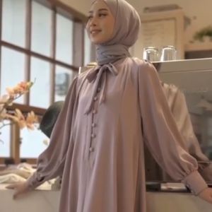 Gamis Couple Lebaran terbaru 2024 Dress Gamis Polos Busui Bahan Sakila - Gamis Familia