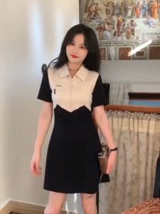 TINO TINO CJWD-04 IVORY DRESS KERAH POLO WANITA IMPORT ZIPPER/DRESS WANITA SUMMER A LINE IMPORT