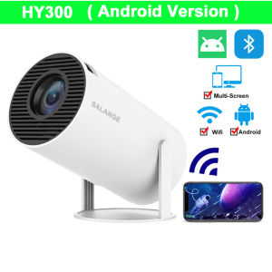 ZDSSY HY300 Pro 4K แอนดรอยด์118000 Lumens HD โปรเจคเตอร์แบบพกพาทีวีพร้อมลำโพงWiFi และบลูทูธเอียง180 ° และแป้นคีย์อัตโนมัติรองรับ Full HD 1080PThrow สั้นAuto Keystoneโปรเจ็คเตอร์ภาพยนตร์แบบพกพากลางแจ้ง/บ้าน/ห้อง/เพดาน