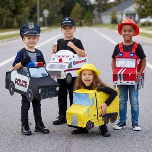 Firefighter Themed Child Costume Fire Truck Police Car Ambulance Cloaks