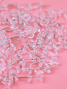 200pcs/Box New Clear Transparent Push Pins Plastic Notice Bulletin Thumb Tacks Cork Board Office Drawing Pins