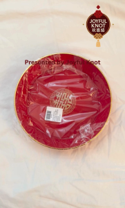 [SG READY STOCK] Double Happiness Fruit & Candy Tray | Wedding & Housewarming Tray 金边喜字果盘