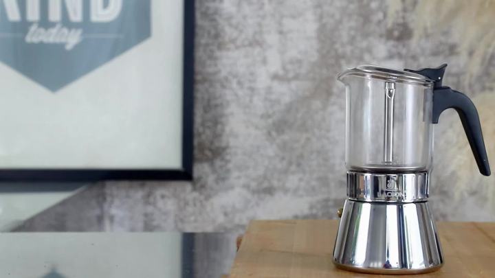 Stovetop Espresso Maker and Coffee Maker, Classic Moka Pot, Crystal Glass-top & Stainless Steel Coffee Maker Mocha Pot, Greca De Cafe, Cuban and Italian Coffee Maker for Cafetera Cubana (240ml)
