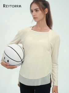 Reytorrm Baju Atau Atasan Olahraga Wanita Lengan Panjang Kaos Long Sleeve T-Shirt Yoga oversize(CX010)