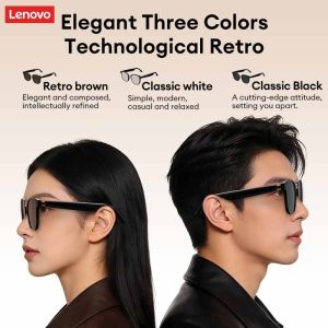 Lenovo | Lenovo AI Wireless Smart Glasses Bluetooth 6.0 Photochromic Lenses Sunglasses Music & Calls Headphones For Outdoor Sports GS106