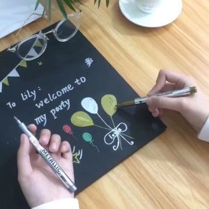 1pc Metal Color Craft Pen Creativity Simple 1.5mm Metallic Paint Marker Pen