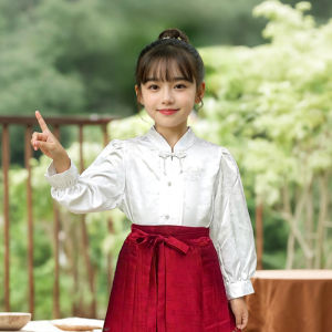 Girls Ming Dynasty Style Performance Cheongsam Spring Summer Autumn Seasonal Large Childrens Hanfu Traditional Chinese Costume