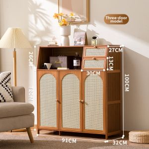 MLZH | French Style Wicker Storage Cabinet
