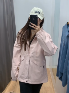 Jeep Spirit Hiking Jacket  for Women Sports Zipper Pink Hooded Waterproof