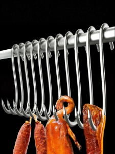 PISSA | Stainless Steel S-Shaped Hook for Drying Smoked Fish Ham Sausage and Pork