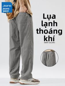 Jeanswest | Quần Dài Nam Phong Cách Mỹ Ống Suông Rộng Mùa Hè Vải Lụa Băng Khô Nhanh