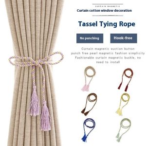 DANLE เชือก Aksesoris Gorden เชือกพู่สุดสร้างสรรค์อุปกรณ์สายรัดเชือกสามด้านสายรัดพู่ผ้าม่านสายรัดพู่เชือกพู่ Aksesoris Gorden