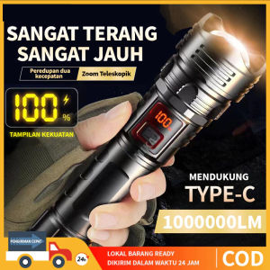 HOHODALINK Senter LED Laser Putih Meningkatkan Daya Tinggi Senter Kepemimpinan Zoom Pengisi Daya USB Berkemah Terbaik di Luar Ruangan S008【COD】
