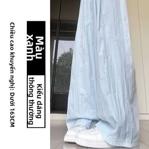 YIFANSHI | Quần Dài Ống Rộng eo Cao Thêu Nơ Đẹp Giúp Gầy
