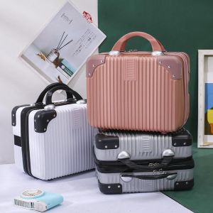 Portable Mini Carry-On Suitcase Womens Password Box New Model 14 Inch Retro Style Hardshell Cosmetic Bag Youth Travel Bag