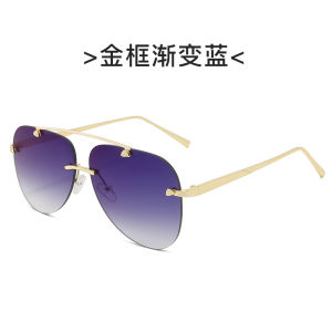 แว่นกันแดดทรงมีดแบบไม่มีขอบทรงแมว 2 ก้าน แว่นกันแดดแบบปรับแสง โลหะ ทรงเหลี่ยม สำหรับผู้ชาย