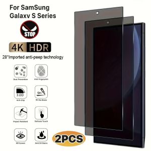 2 Pack Privacy Tempered Glass Screen Protector Compatible With Samsung Galaxy S25 Ultra S22 S23 S24 Series 9H Hardness