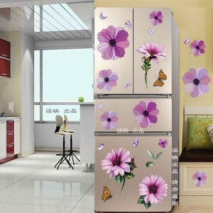 Creative Personalized Warm Simple Fridge Self Adhesive Sticker Double Door Refrigerator Decal Wall Decor Modern Minimalist