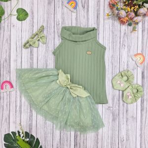 Set Knit Rok Tutu 4in1 Unt Bayi Perempuan 3-12bulan