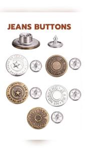 HB Jeans Buttons Adjustable Detachable Pants Snap Sewing-free Metal Buckle 10Pcs/pack