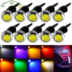 10PCS 18mm Đèn LED Tự Động Đa Màu Kiểu Mắt Đại Bàng Vỏ Bạc Đèn Chạy Ban Ngày Xi Nhan Đèn Lùi Đèn Sương Mù Chống Nước 2400LM