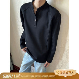 Áo Nỉ Cổ Đứng Tay Dài Phong Cách Mỹ Dành Cho Nam Áo Thun Cổ Tròn Thường Ngày Áo Lót Bên Trong Áo Thun Cleanfit Áo Khoác Mùa Thu