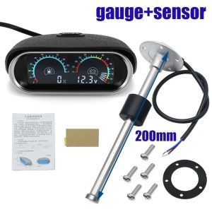 RYSJM | 2in1 Fuel Level Gauge Voltmeter Car Vehicle Meter with Fuel Float Sensor Fuel Level Sensor 125-550mm Automotive Gauges 12V