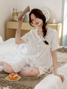 KASIHAN | Bộ Đồ Ngủ Mùa Hè Bằng Cotton Nhẹ