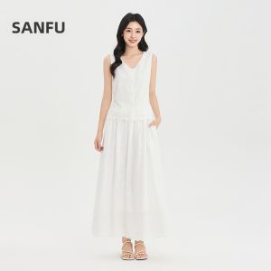 SANFU | Summer New Beaded and Belted Outfit with Side Pocket