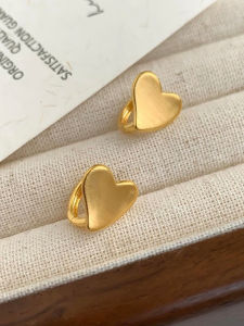 French Simple Small Heart Shaped Hoop Earrings Sleeping No Need to Remove Stud Earrings Womens Fashion Jewelry Accessories
