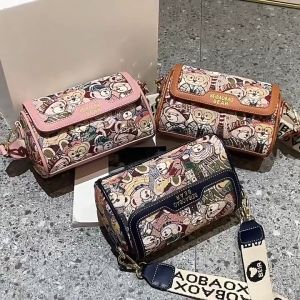 กระเป๋าลายหมี กระเป๋าผู้หญิงปี 2023 รุ่นใหม่ สไตล์เกาหลี กระเป๋าสะพายข้างหญิง กระเป๋าลายการ์ตูน