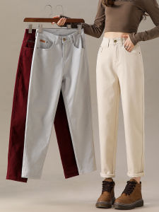 Grey Harlan Denim Jeans Womens Spring Autumn High Waist Loose Slimming Casual Carrot Dad Pants Harlan Style Cotton Stretch Denim