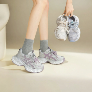 DUSTO | Casual Round Toe Breathable Double Laces Thick Sole Athletic Shoes