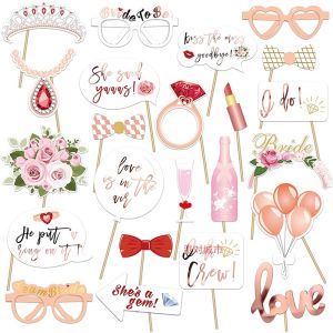 Bride to Be Bride Wedding Photographing Prop Decoration Party Rose Gold Hand Lifting Card Reception Game Supplies