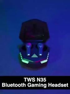 TWS N35 Headphone Bluetooth 5.2 Wireless Headset Gaming Led Display Earphone Dengan Mic HIFI Stereo