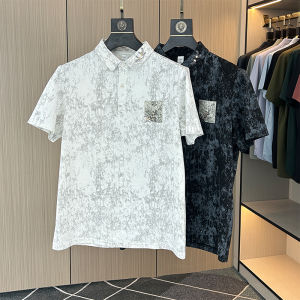 Áo Thun Nam Tay Ngắn Cotton Thoáng Khí Mùa Hè Cổ Polo Thời Trang Thường Ngày Tay Lửng Cotton Polyester Polyester Co Giãn