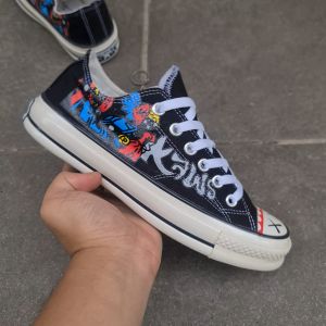 OBRAL SEPATU SNEAKERS CV 70S LOW KAWWSE COMPANION HITAM KARAKTER SOL GLOSSY 37-43 SEPATU MOTIF KARTUN MURAH 100%