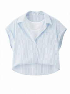 SANFU | Stylish Elegance False Two-Piece Metal Half-Zip Loose Womens Blouse