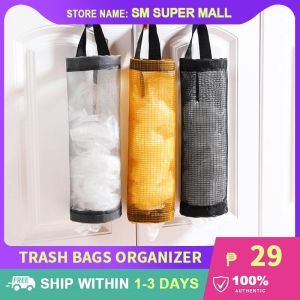 【Colorful】Kitchen Storage Bags for Garbage Bags Dispenser Organizer Plastic Mesh Trash Bags Holder