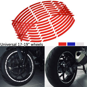 Motorcycle Tire Rim Reflective Stickers 17"-19" Reflective Wheel Tyre Sticker Styling Strips Decors Motorbike Auto Decals