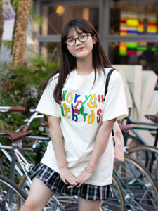 เสื้อยืดแขนสั้นผ้าฝ้ายแท้สไตล์ย้อนยุคสไตล์อเมริกันสำหรับผู้ชายและผู้หญิงในช่วงฤดูร้อน เสื้อยืดคอกลมระบายอากาศได้ดี