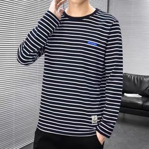 Mens round Neck Long Sleeve T-Shirt Slim Fit Comfortable Breathable Fashionable Spring Autumn Sea Soul Shirt Standard Size