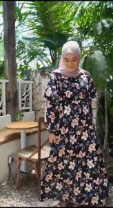 GAMIS ABIYA DRESS MIDI RAYON KOMBINASI
