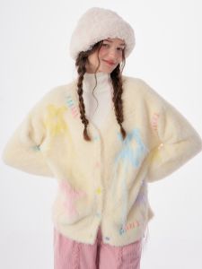 Zizifei Fall and Winter American Classy Temperature-Sensitive Soft Glutinous Idle Style XINGX Tassel Furry Sweater Cardigan Outwear Female