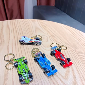 Mini F1 Keychain Formula Car Metal Key Ring Kids Boy Backpack Pendant Toys Racing Activity Gifts