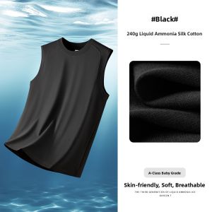 PERDONTOO | Summer Ice Silk Cool T-Shirt Mens Thin Sleeveless