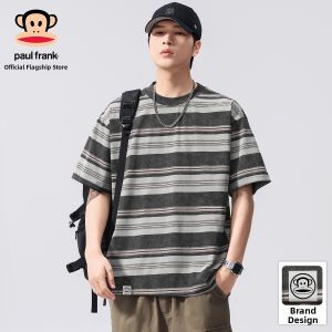 Paul Frank | American Vintage Round Neck Striped Loose T-Shirt for Summer